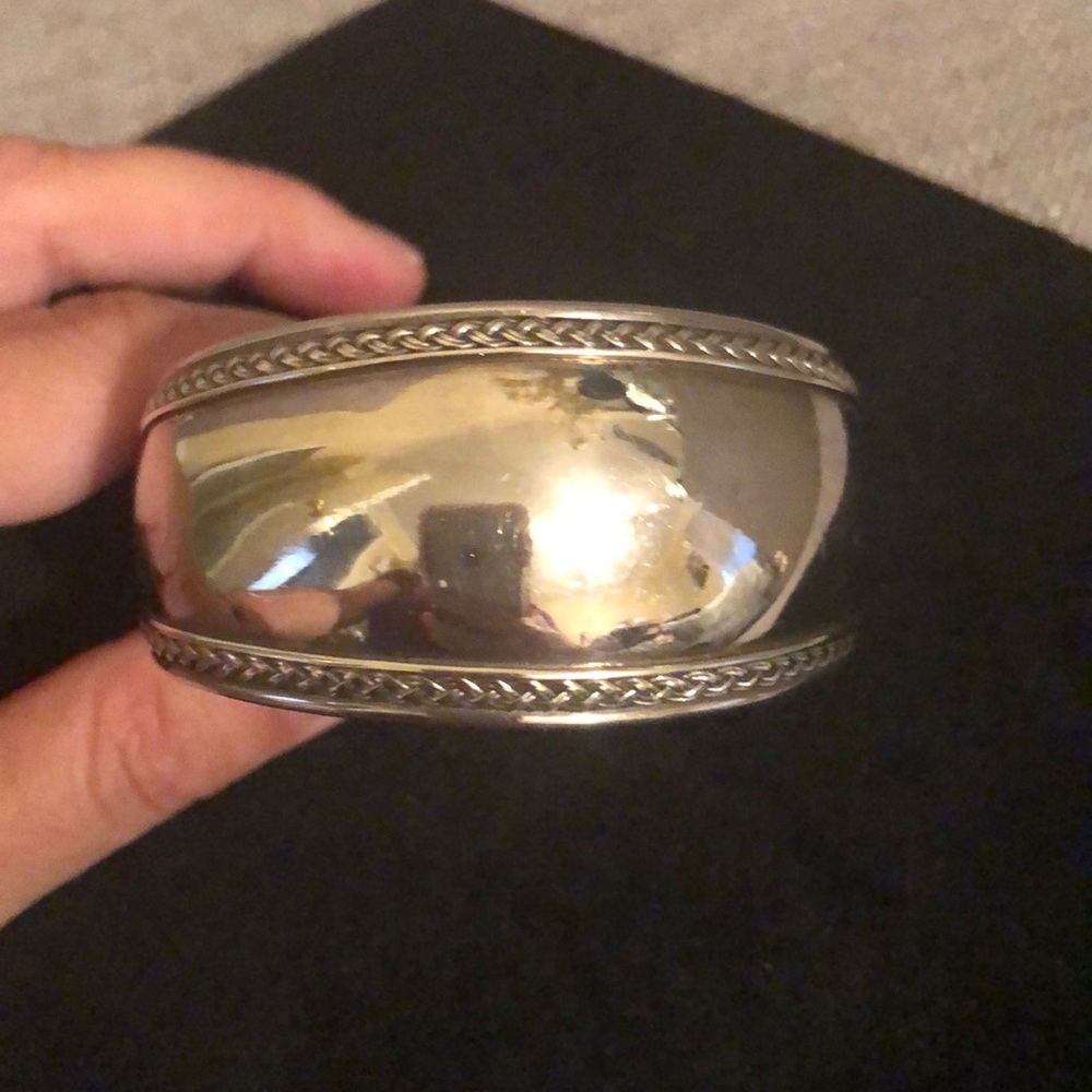 Classic Silver-Tone Cuff Bracelet - Elegant Wide Band